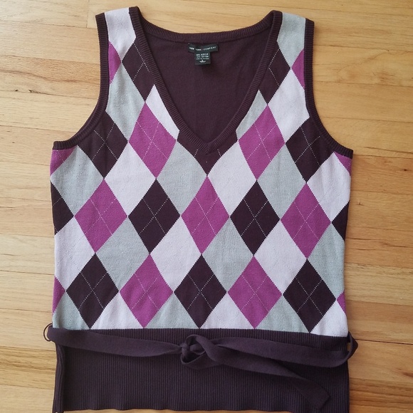 🌼 Purple Preppy Sweater Vest - Large - Picture 1 of 7